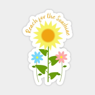 Reach for the Sunshine with Sunflower and Small Flowers Magnet