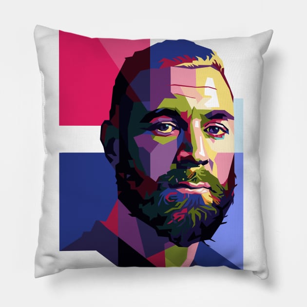 Karim Benzema Pop Art Portrait Pillow by mursyidinejad