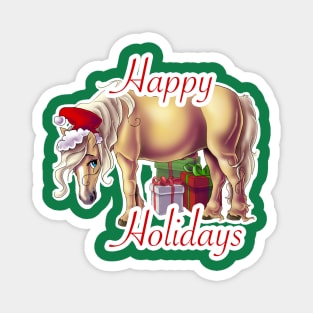 Happy Holidays Santa Pony Magnet