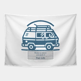 Wanderlust Van Life - Home is where you park it Tapestry