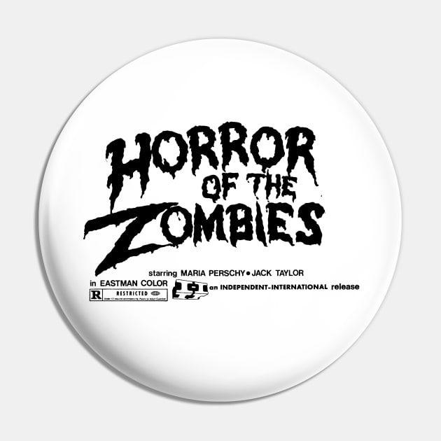 Horror of the Zombies (black) Pin by The Video Basement