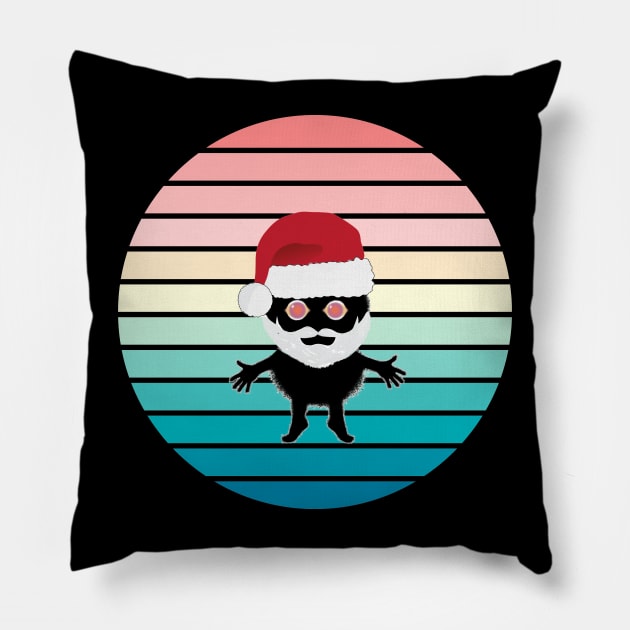 Retro Vintage Pink Santa Claus Pillow by Wirrr4U