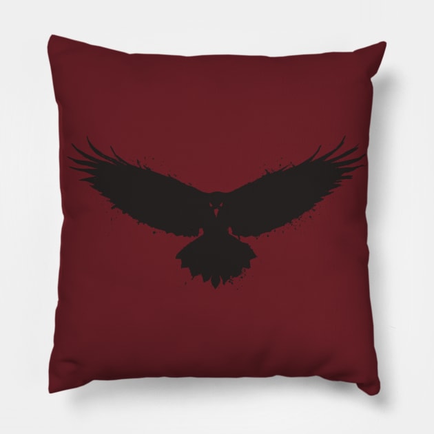 Raven Hugin and Munin Ink Sketch Pillow by Beltschazar