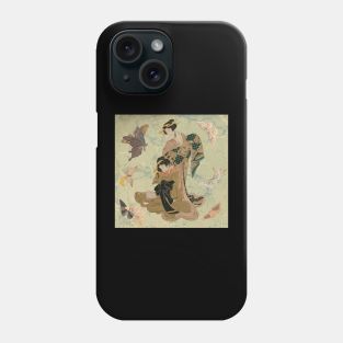 Vintage Geishas and Butterflies Phone Case