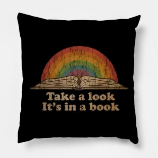 vintage take a look it is in a book Pillow