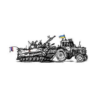 Ukrainian farmer stealling russian BMP T-Shirt
