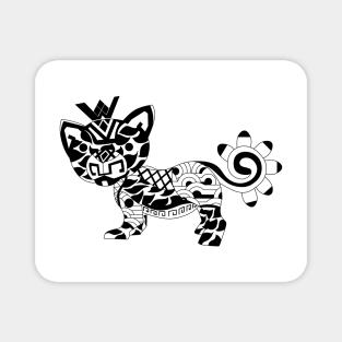 mexican cougar panther ecopop in totonac crown art patterns Magnet