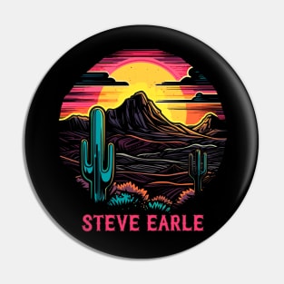 Steve Earle / Retro Style Country Fan Design Pin