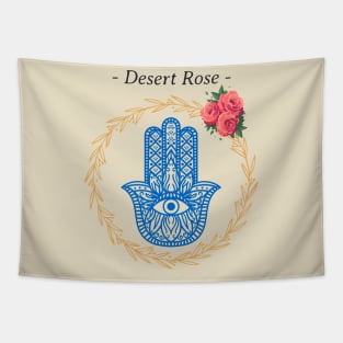 Desert Rose Arab Middle eastern Girl Hamsa Evil Eye Tapestry