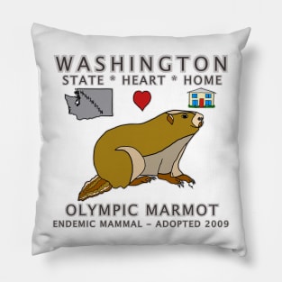 Washington - Olympic Marmot - State, Heart, Home - state symbols Pillow