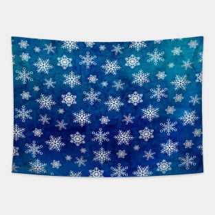 Christmas Glitter snowflakes In Blue Tapestry