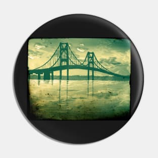 Mackinac Bridge Old Timey Effect Pin