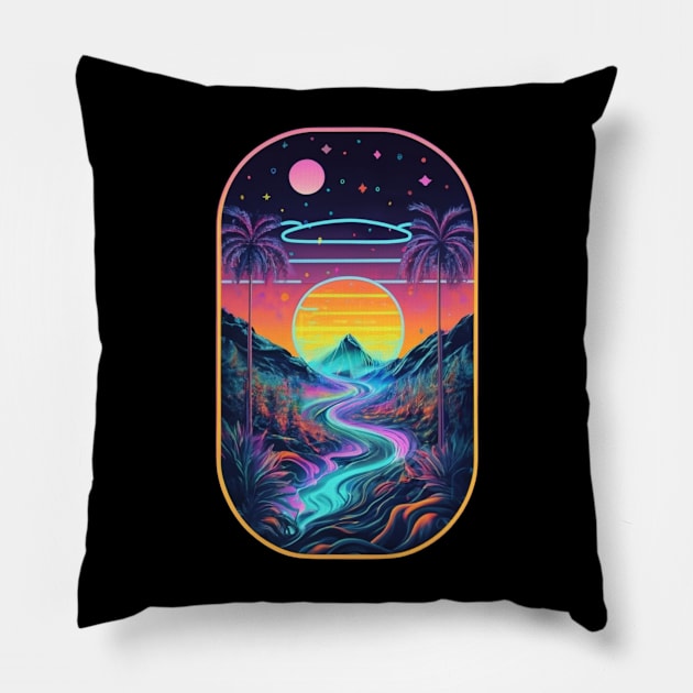 Neon night serenity Pillow by Swag Like Desi