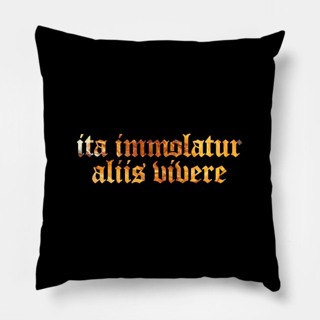 Ita Immolatur Aliis Vivere - My Life Sacrificed for Others to Live Pillow by overweared