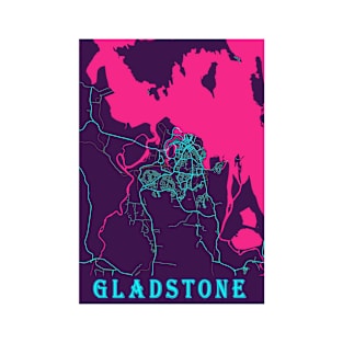 Gladstone Neon City Map T-Shirt