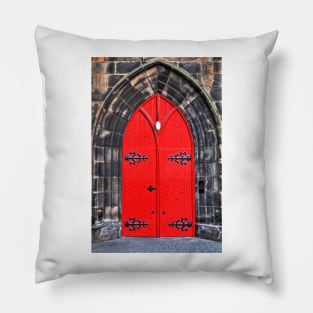 Entrance St Columba's Free Church, Edinburgh - Scotland Pillow