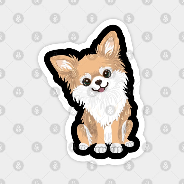 Cute Chihuahua puppy dog lover Magnet by HamilcArt