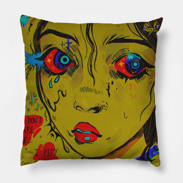 You don't scare me... Pillow by snowpiart