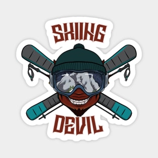 Skiing Devil Magnet