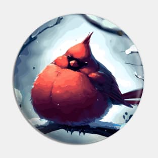 Cute Northern Cardinal in winter Pin