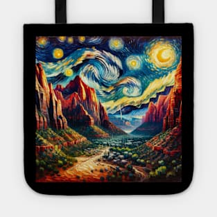 Zion National Park Starry Night - Beautiful Iconic Places Tote