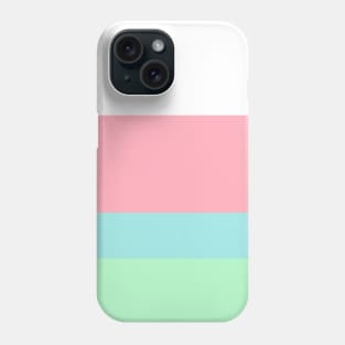 An uncommon unity of Light Pink, Blue Lagoon, Magic Mint and Bisque stripes. Phone Case