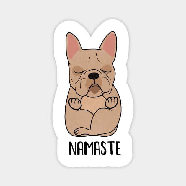 French bulldog l dog yoga pose Namaste, Zen Meditation Magnet by dukito