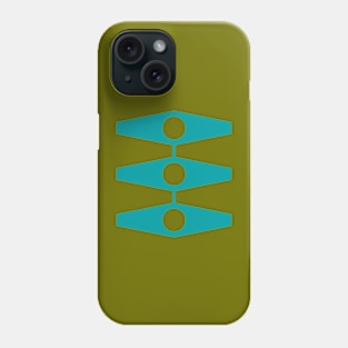 Minimal Eyes in Aqua and Olive Phone Case