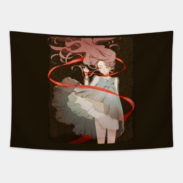 Red ribbon Tapestry by yunzhen_ho