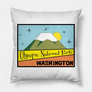 Olympic National Park Washington Retro Pillow