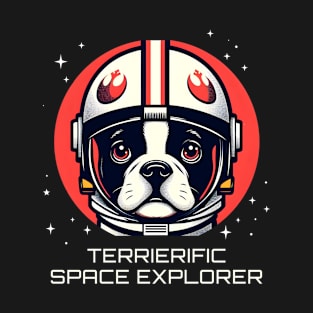 Terrierific Space Explorer. Barking Up the Right Cosmos! T-Shirt