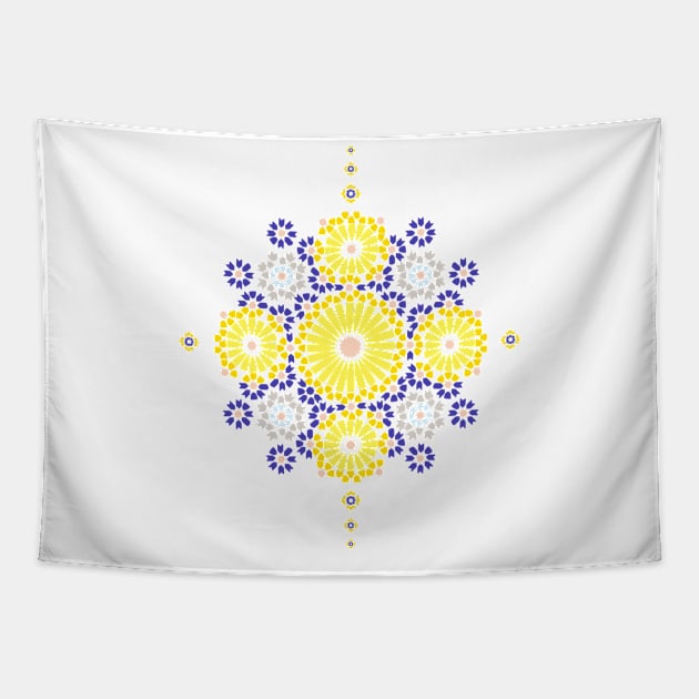 Floral boho pattern with Nordic color accents Tapestry by La Lemonella