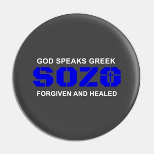 Sozo, God Speaks Greek Pin