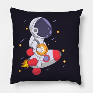 Astronaut bring Bitcoin to the moon Pillow