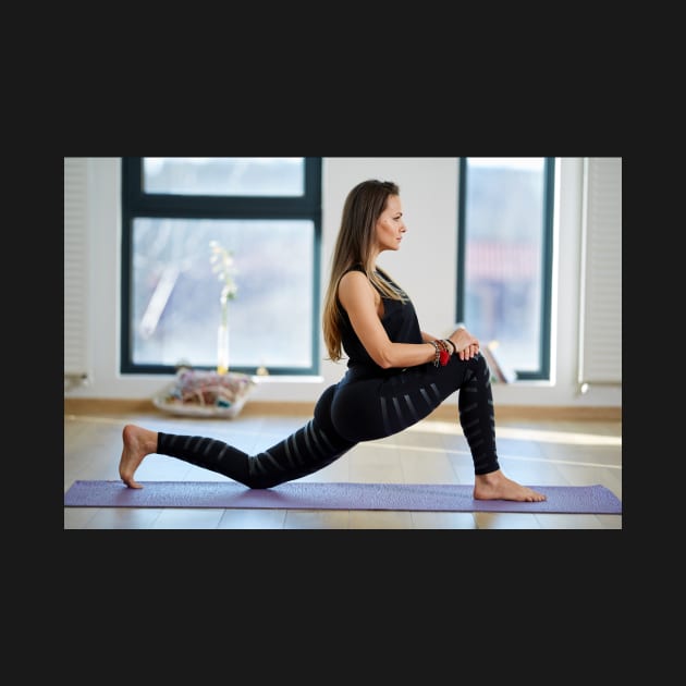 Woman in various yoga postures by naturalis