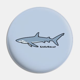 CuteForKids - Blue Shark - Branded Pin