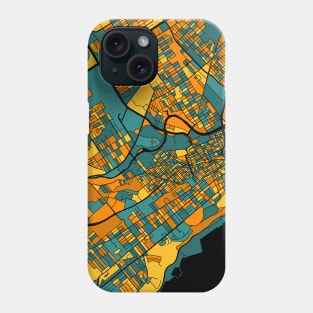 Quebec City Map Pattern in Orange & Teal Phone Case