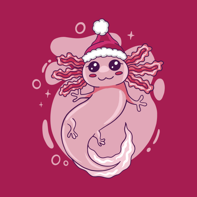 Cute Christmas Axolotl Cartoon by SLAG_Creative