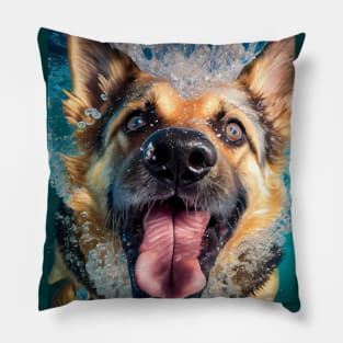 Dogs in Water #6 Pillow