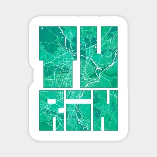 Turin, Italy, City Map Typography - Watercolor Magnet