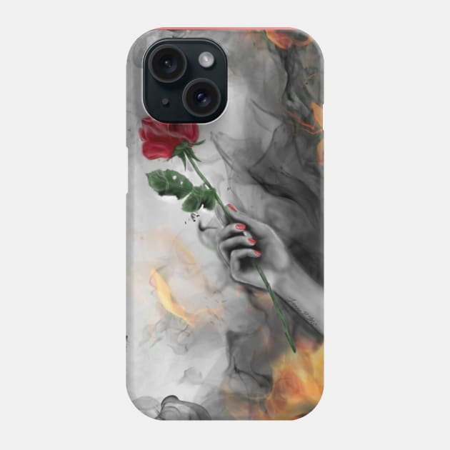 Fiery Rose Phone Case by Jem-Stoned