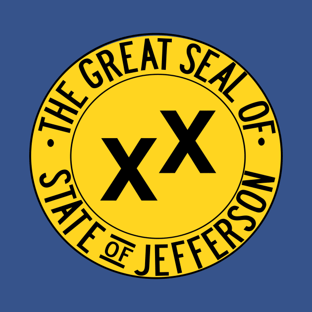 Jefferson State Flag - Proposed Pacific State of Jefferson T-shirt Oregon History Northern California Exit by Yesteeyear