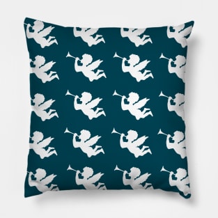 Cute cherubim cherub regular blue pattern Pillow