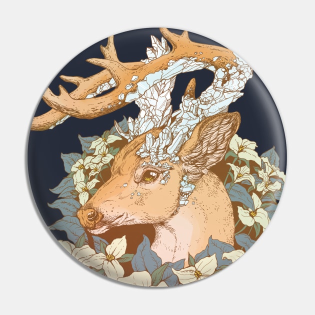 Non-typical Blue Quartz Buck Pin by Plaguedog