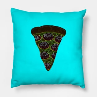Psychedelic Pepperoni Pizza Design Pillow