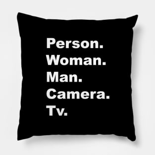 person woman man camera tv Pillow