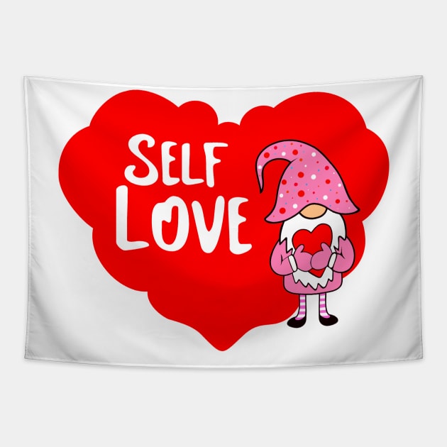 SELF Love Valentine Gnome Tapestry by SartorisArt1