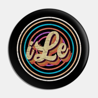 vintage circle line color iLe Pin