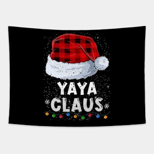 Yaya Claus Red Plaid Christmas Santa Family Matching Pajama Tapestry