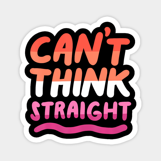 Straight Lesbian Orange Pink LGBTQ Pride Flag Magnet by smoothsharkz
